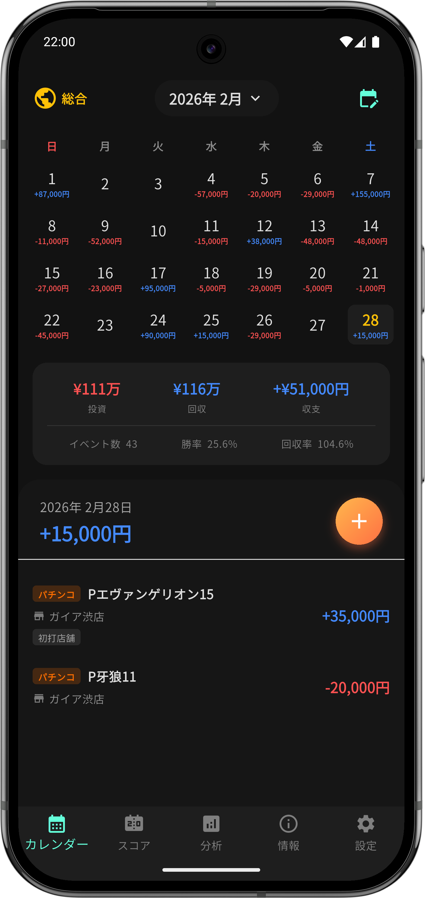 パチログ アプリ画面